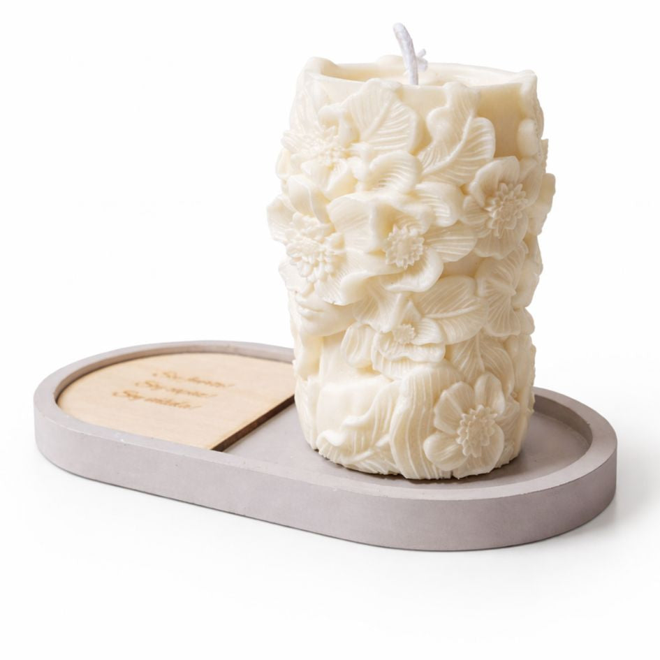 Frases madera Pack velas ritual bandeja resina porta velas cera de soja