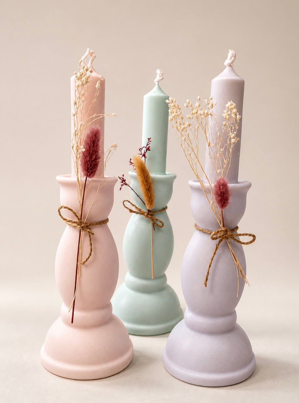 Vela candelabro aromática.